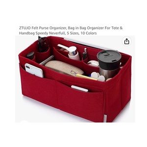 ❤️NWT! RED ZTUJO Felt Purse Organizer❤️